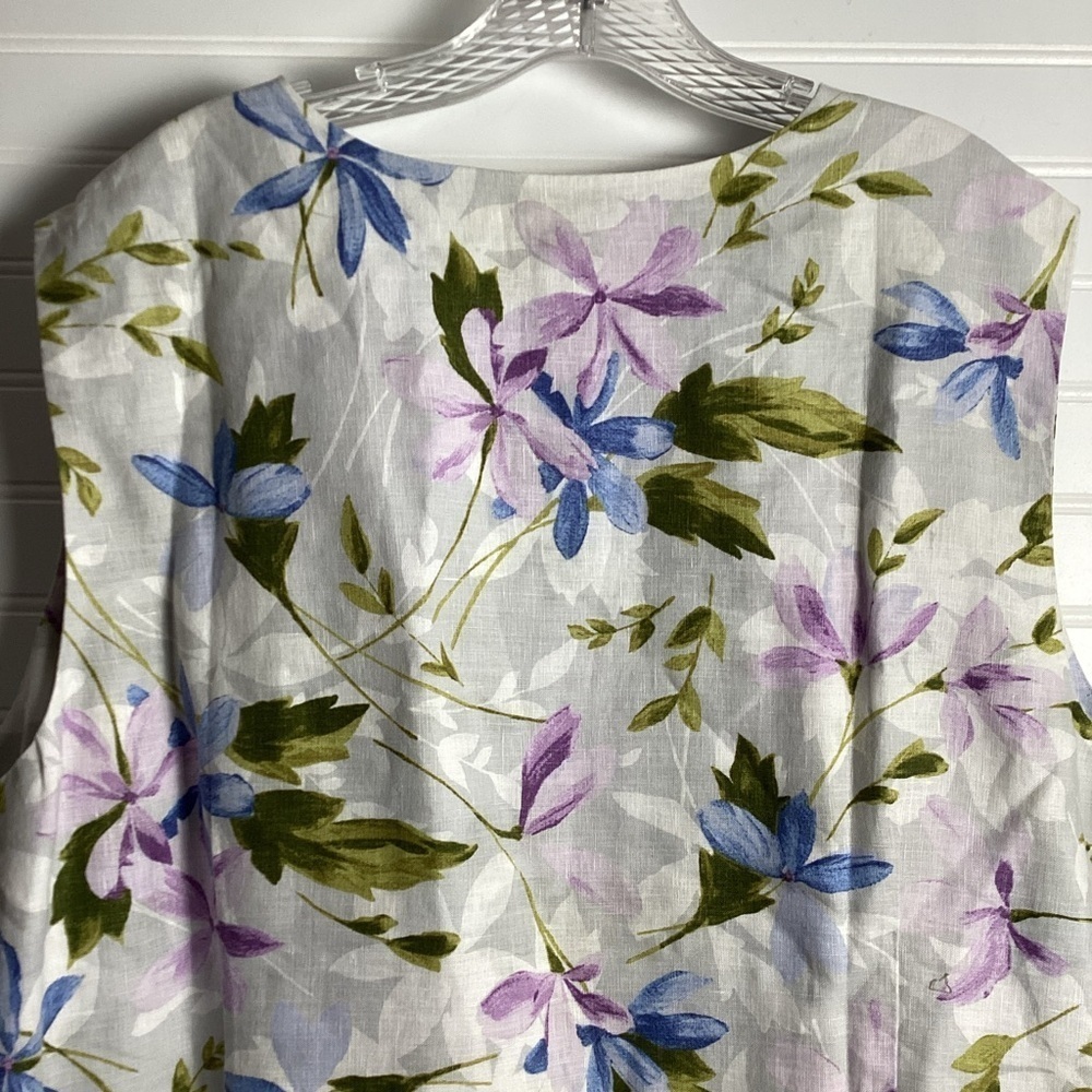 J Jill NWT Sleeveless 100% Linen Floral 4X
Pockets Pastel Split Neck Dress - Picture 7 of 10